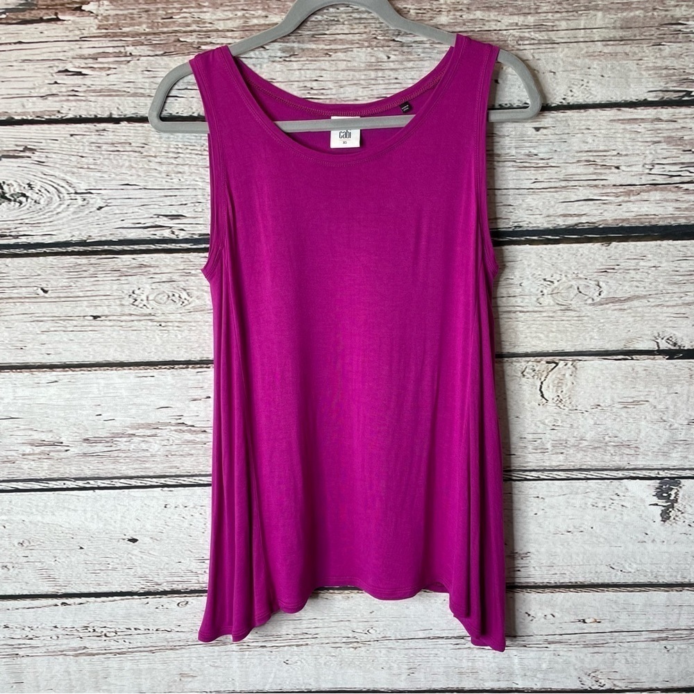 CAbi #5123 XS (Oversized) Sleeveless Swing Tee Blouse Top Magenta A-Line‎ Tank